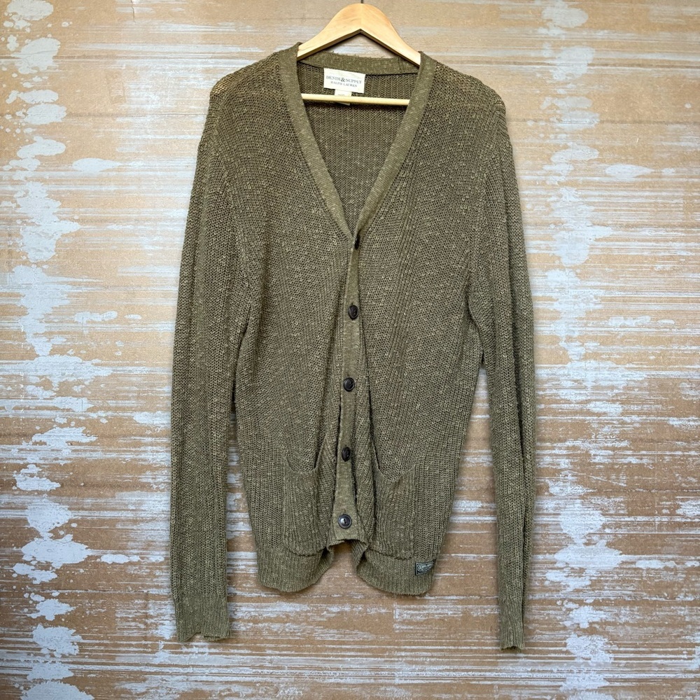 Denim & Supply Ralph Lauren Cotton Linen Cardigan Boho Preppy Womens L